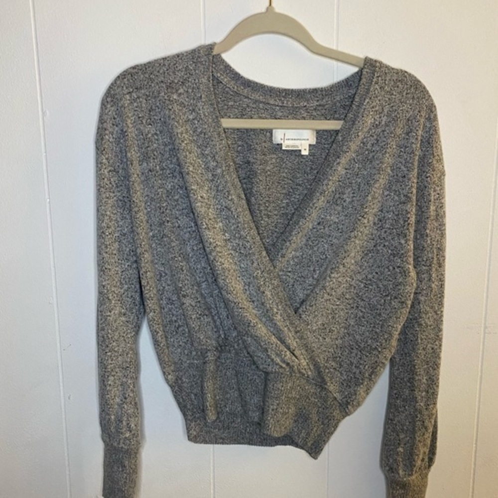 Super Soft Grey Anthropology Long Sleeve Top